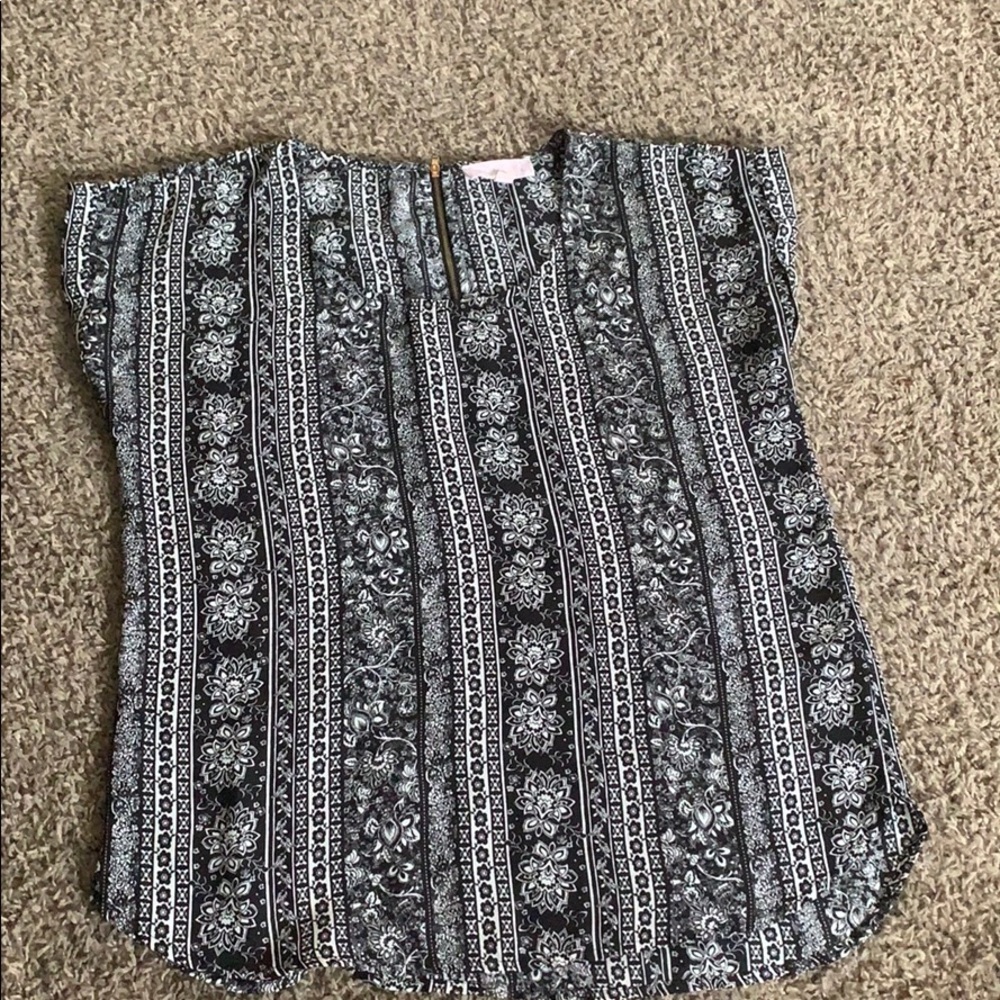 Black and white blouse